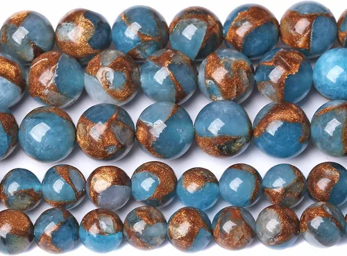 Vista 105 de 10MM 36 Cuentas de Piedras Preciosas de Larimar Azul Natural para Hacer Joyería, Pulseras DIY