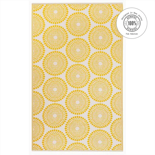 Vista 3 de Fab Habitat Alfombra para exteriores, impermeable, resistente a la decoloración, sin arrugas, plástico reciclado de alta calidad, medallón floral