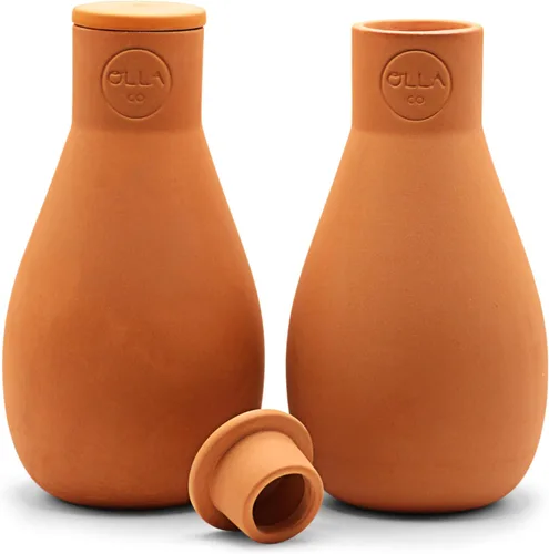 The Olla Company Maceta de Riego Olla Clásica con Tapa - Irrigación Automática de Terracota hasta 1 pie de Diámetro para Jardines, Camas Elevadas y