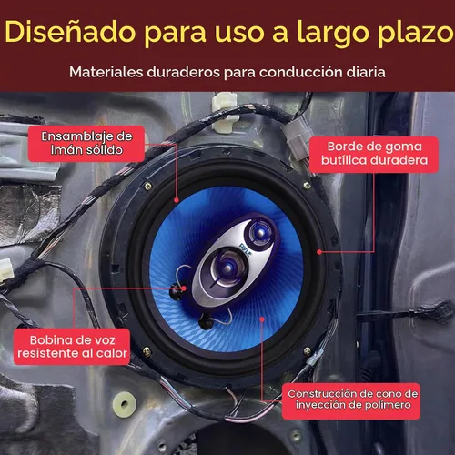 Vista 7 de Pyle Sistema de altavoces de sonido de tres vías de 6.5 pulgadas - 180 W RMS/360 W de manejo de potencia con impedancia de 4 ohmios y tweeter Negro