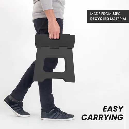 Vista 7 de Vigar Taburete compacto plegable, taburetes de 10-1/2 pulgadas para adultos de hasta 330 libras, taburete ligero, taburete plegable antideslizante