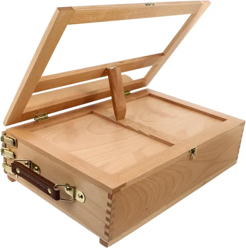 TEHAUX Caballete de madera para niños, soporte de dibujo, soporte de almacenamiento, caballete de postal de madera, caballetes de mesa para pintar,