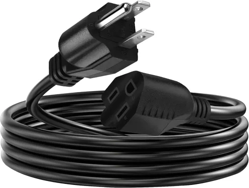 Vista 9 de Cable de extensión de alimentación corto, 16AWG/13A, ahorrador de toma, enchufe macho de 3 clavijas a enchufe hembra, cable de extensión