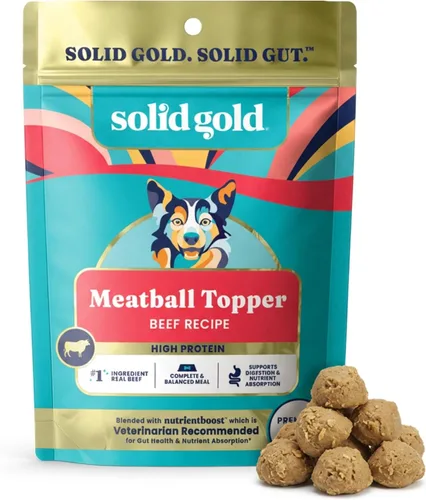 Vista 10 de Solid Gold Complementos de Comida para Perros Secada al Aire para Alimentos Secos – Golosinas saludables para perros con carne de res real
