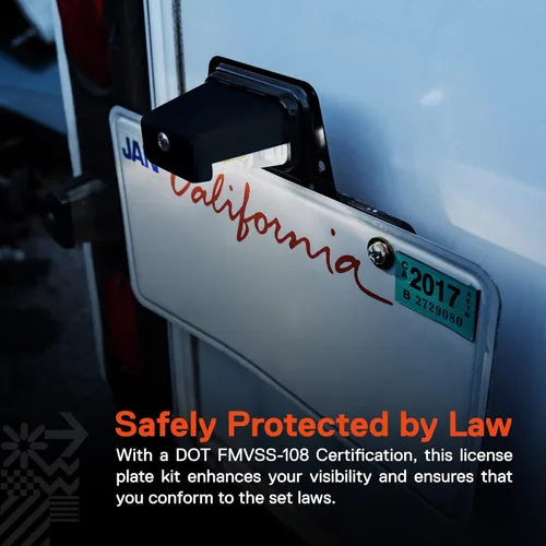 Vista 6 de True Mods - Luz LED negra para placa de matrícula para remolque de barco [montaje de soporte de acero] [DOT FMVSS 108] [SAE L] 12 V CC impermeable