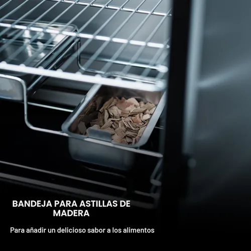 Vista 4 de Masterbuilt® Ahumador eléctrico vertical para barbacoa de 30 pulgadas con control de temperatura analógico, estantes cromados para ahumar y 535