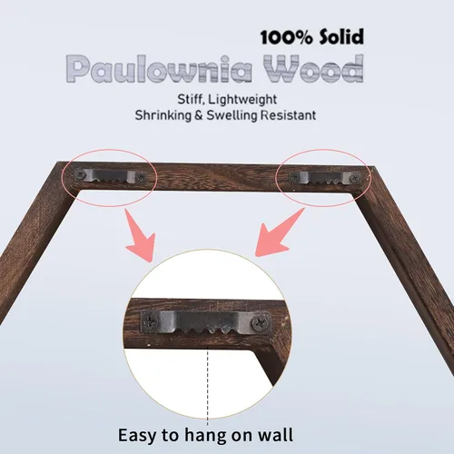 Vista 4 de WONFUlity - Estantes flotantes hexagonales, estantes de panal de madera estilo granja para almacenamiento, para baño, cocina, dormitorio, sala