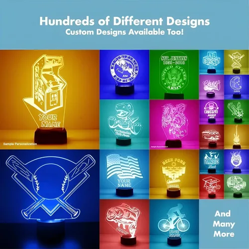 Vista 9 de Espejo Magic Gifts - Lámpara de luz nocturna personalizada con letrero LED de la Universidad Estatal de Boise (BSU) Buster Bronco Mascot con control