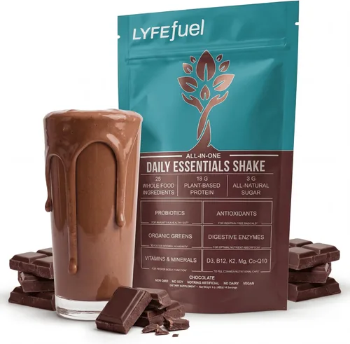 LyfeFuel Batidos de reemplazo de comidas, batidos nutricionales todo en uno a base de plantas, polvo – Verduras y superalimentos orgánicos, proteína