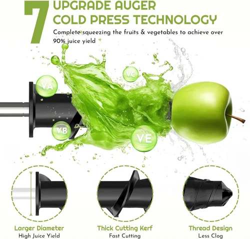 Vista 5 de Accesorio de exprimidor masticador para batidora de pie KitchenAid, exprimidor de prensado en frío para accesorios de batidora KitchenAid con tolva