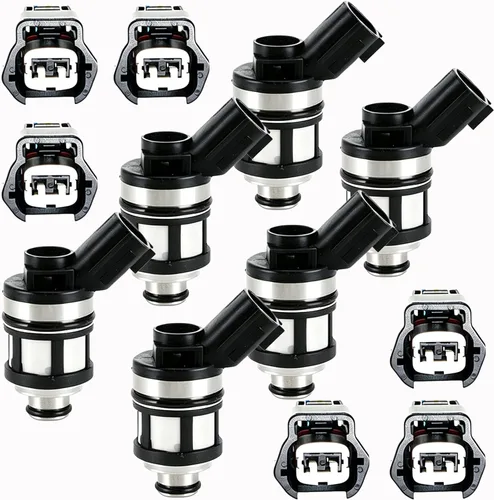 6 inyectores de combustible con conector de arnés de repuesto para Nissan Frontier Pathfinder Xterra 2.4L 3.3L 1996-2004, OEM #16600-38Y10