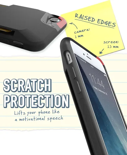 Vista 4 de Smartish Funda tipo cartera para iPhone SE - Wallet Slayer Vol 1 [delgada + protectora] portador de tarjetas de crédito probado contra caídas
