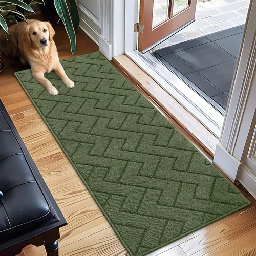 Vista 66 de hicorfe Tapete para puerta delantera para entrada exterior, 20 x 31.5 pulgadas, absorbente, resistente a la suciedad, tapetes de bienvenida