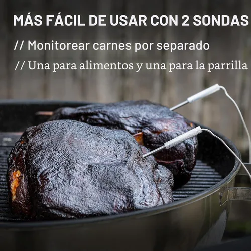 Vista 4 de ThermoPro Termómetro Digital Inalámbrico para Carne de 650 pies para Asar y Ahumar, 2 Sondas Termómetro Bluetooth para Carne para Cocinar Pavo