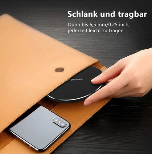 Vista 6 de Cargador inalámbrico de 20 W Max Fast Wireless Charging Pad compatible con iPhone 11, 12, 13, 14, 15, 16, 17 Pro/Pro Max, iPhone Xs/XS Max/XR/8 Negro