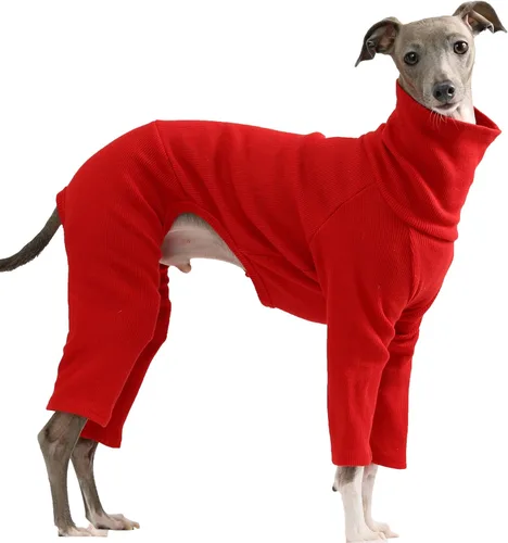 Vista 25 de D Doggy Star - Ropa de galgos italianos, enterizo elástico de neón para primavera y verano (talla S, naranja Onsi)