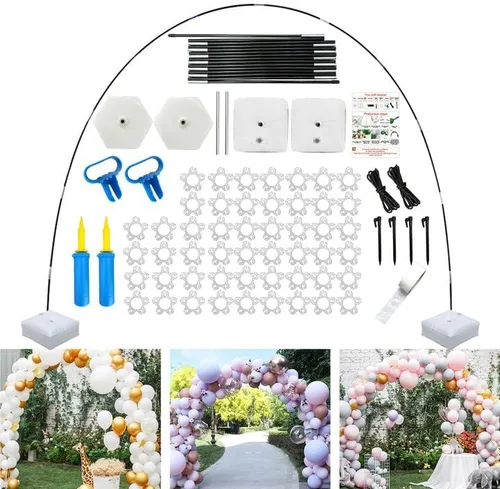 LitiVibecho Balloon Arch Kit, 10ft Wide & 9ft Tall Adjustable Balloon Arch Stand Wind Resistance for Wedding Birthday Baby Shower Party Supplies