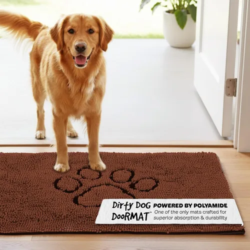 Vista 56 de Dog Gone Smart Dirty Dog Doormat - Tapete de secado rápido con respaldo súper adherente para pisos limpios - Tapete súper absorbente y lavable a