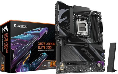GIGABYTE X870 AORUS Elite X3D AMD AM5 ATX placa base, soporta AMD Ryzen serie 9000/8000/7000, DDR5, fase de potencia 16+2+2, 4X M.2, PCIe 5.0, USB4,