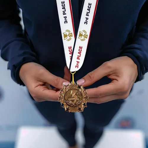 Vista 7 de All Quality Medallas de premio de diez estrellas para el primer segundo y tercer lugar, juego de 3 piezas (oro, plata, bronce) incluye cinta