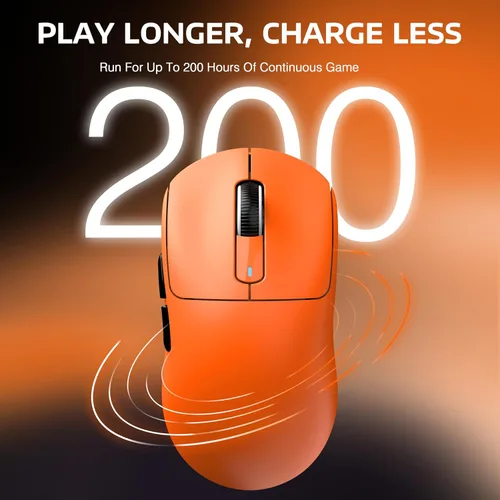 Vista 8 de ATTACK SHARK X3 Mouse Inalámbrico para Juegos, Mouse Ergonómico para Computadora de 1.73 oz, Triple Modo Sensor Óptico PAW3395 de 26K DPI, Duración