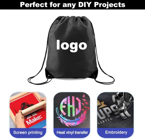 Vista 5 de BeeGreen Bolsa con cordón a granel para fiestas de cumpleaños, deportes, poliéster con cincha, para bricolaje, multiusos, para manualidades