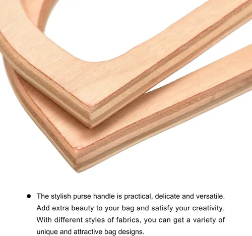 Vista 5 de uxcell Manijas de madera para bolso, 4.7 pulgadas, 4 piezas en forma de D, accesorios de repuesto para hacer bolsos, bolsa de playa hecha a mano