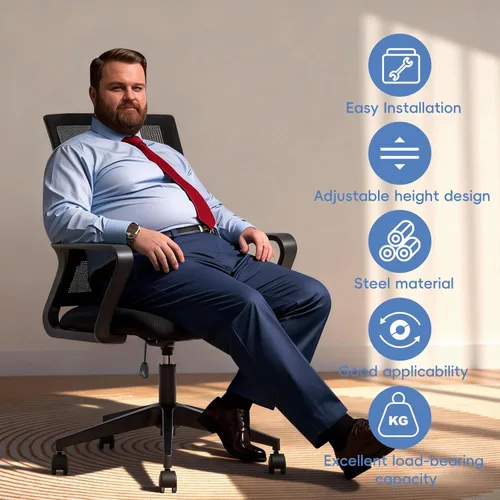 Vista 6 de Wealrit Base inclinable para silla de oficina, mecanismo de elevación de control resistente, placa base giratoria negra de 6.8 x 5.5 pulgadas