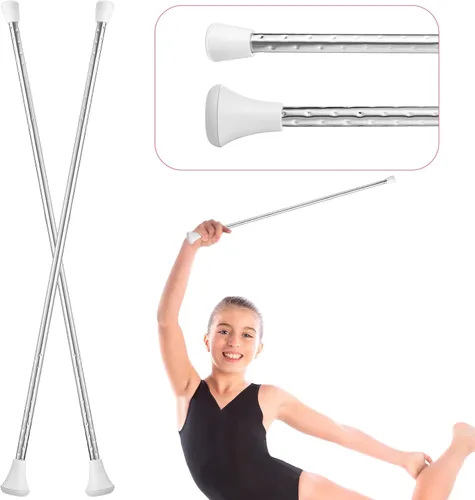 Vista 8 de HyDren Bastón giratorio unisex para gimnasia, baile, banda de metal para desfile, para espectáculos de talentos, danza artística