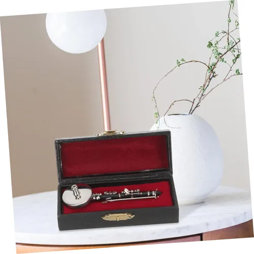 Vista 4 de Vaguelly 3 Sets Mini Clarinete Modelo Miniatura Instrumento de Viento Instrumento Musical Juguete Decoración de Escritorio