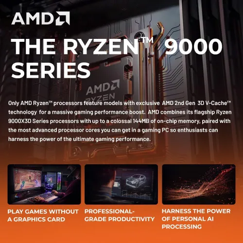 Vista 9 de Computadora PC de escritorio para jugadores Skytech King 95 - Ryzen 7 9700X 3.8 GHz (5.5 GHz Turbo Boost), NVIDIA RTX 5070 12 GB GDDR7, 1 TB Gen4