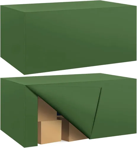 Vista 49 de Paquete de 2 manteles ajustados para mesa rectangular de 4 pies, 48 x 24 pulgadas, cubiertas de mesa verde manzana, tela de poliéster resistente al