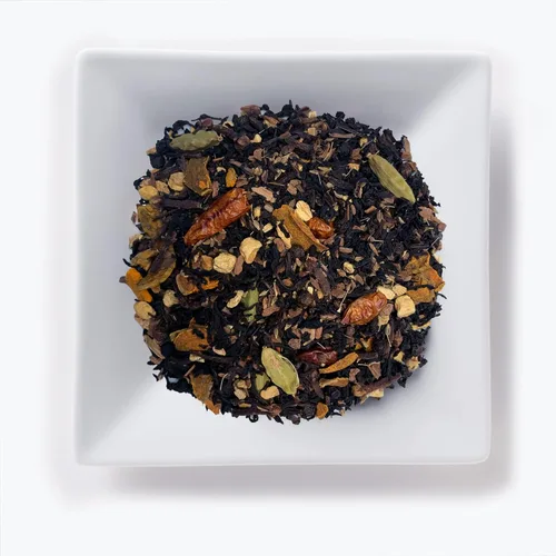Mahamosa Cúrcuma Chai Té descafeinado 4 onzas – Mezcla de té negro descafeinado Hoja suelta (con canela, raíz de cúrcuma, jengibre, anís, pimienta