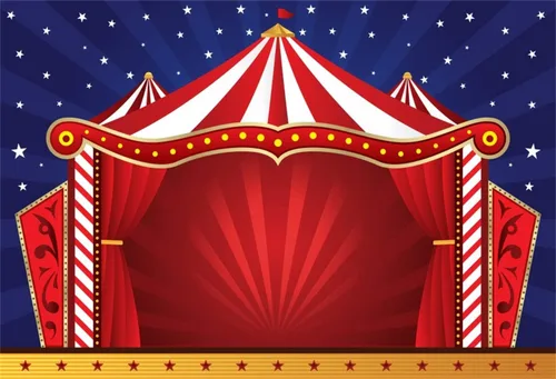 Laeacco Telón de fondo rojo para tienda de campaña de circo de dibujos animados, rayas rojas y blancas, cortina roja de circo, 5 x 3 pies, fondo de