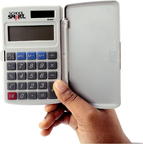 Vista 6 de School Smart Calculadora de bolsillo de doble potencia LCD de 8 dígitos, 2-7/8 x 3/8 x 4-5/8 pulgadas