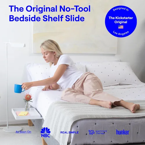 Vista 2 de BedShelfie - Estante de cabecera para dormitorio con litera y litera superior, elementos esenciales para dormitorio universitario, cadí de cabecera