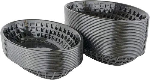 Vista 11 de Bear Paws - Cestas de comida - Cesta de plástico - Cestas de pan ovaladas - Cesta para servir - Cestas de restaurante - Bandeja de delicatessen