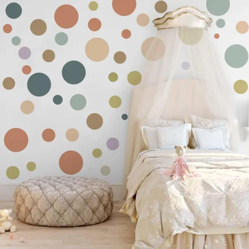 Runtoo - Calcomanías de pared de puntos de colores estilo boho, pegatinas de pared modernas y abstractas, círculos adhesivos para ventanas,