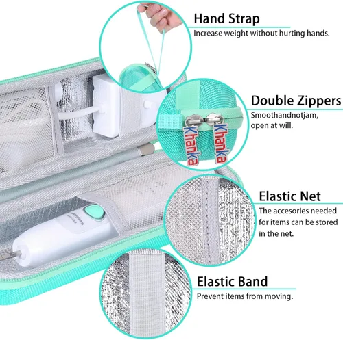 Vista 3 de khanka Estuche de viaje para cepillo de dientes eléctrico rígido con 2 tapas de pasta de dientes, compatible con Philips Sonicare ProtectiveClean