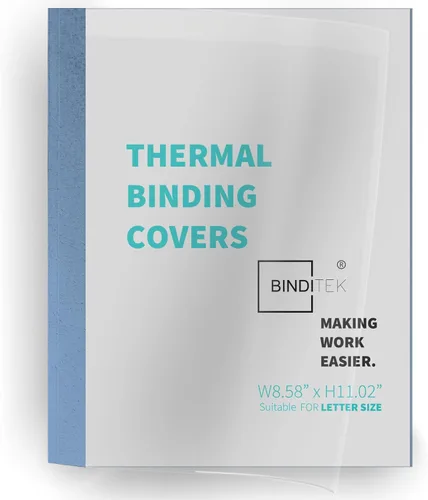 Vista 9 de Binditek Paquete de 10 cubiertas de presentación de encuadernación térmica, lomo de 1/16 pulgadas, capacidad para 15 hojas, cubierta frontal ultra