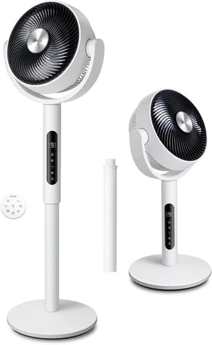 Levoit Ventilador de pie para dormitorio, CirculAir oscilante de 120°, silencioso 20dB, 9 velocidades, 4 modos, motor de CC, pedestal y mesa 2 en 1,