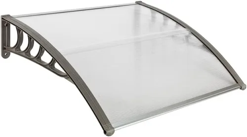 Vista 18 de 2 toldos para ventana de puerta de 40 x 32 pulgadas, cubierta de policarbonato para puerta de entrada, toldo de patio al aire libre, toldo voladizo
