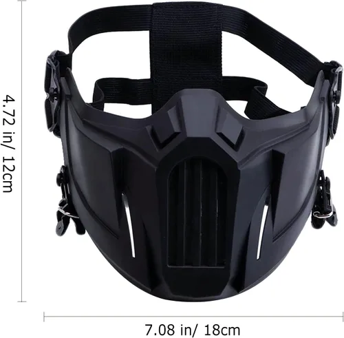 Vista 3 de Máscara de Airsoft Creativa Protectora Media Máscara de Juego al aire libre Máscara de disfraz Máscara de deportes al aire libre (negro)