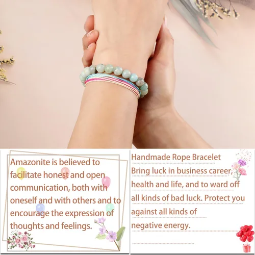 Vista 58 de LPBeads Pulsera de piedra natural hecha a mano de tamaño ajustable