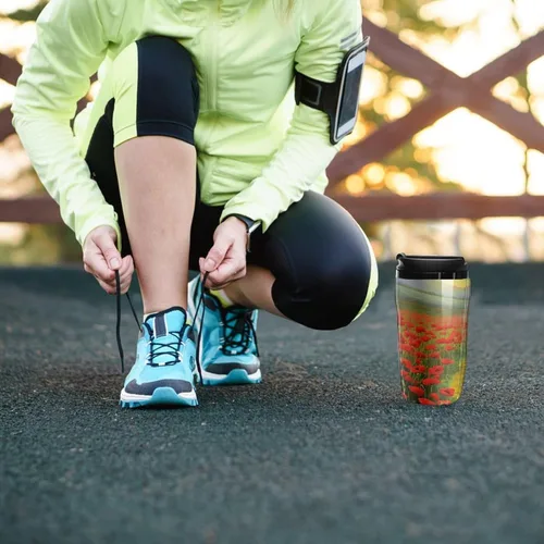 Vista 8 de Poppies Field Yellow Brick Road Coffee Cup Hot Coffee Travel Mug Reusable Iced Coffee Cups Double Heat Insulation Coffee Mug with Leak-Proof Lid