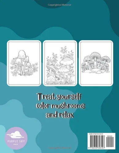 Vista 2 de Stress Relief Mushrooms Coloring Book Adult Coloring Book with 50 Mushrooms Illustrations For Stress Relief and Relaxation