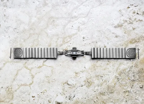 Vista 5 de Correa grabada compatible con Samsung Watch 3 de 1.57 pulgadas, Galaxy Watch de 1.65 pulgadas, Gear S3 Frontier Classic Silver acero inoxidable S-CC2