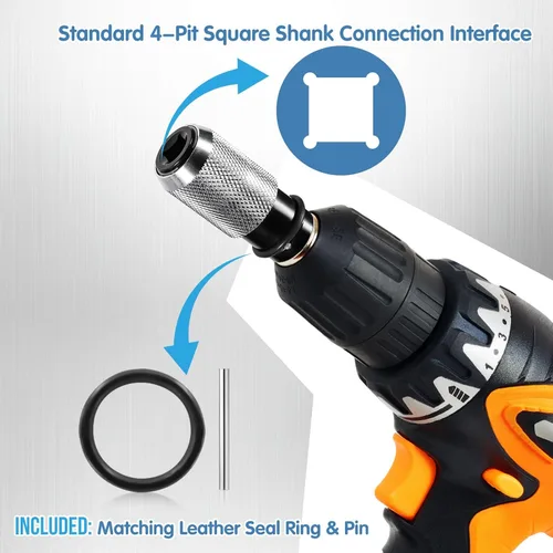 Vista 4 de Adaptador de martillo giratorio con liberación rápida, adaptador de taladro de impacto para convertir taladros eléctricos en martillos eléctricos