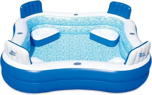 Vista 9 de Piscina inflable familiar Blue Wave con cubierta – piscina inflable rectangular de 8.5 pies x 5.75 pies x 1.8 pies para niños y adultos – Piscina