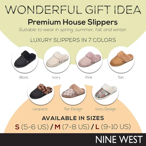 Vista 6 de NINE WEST Pantuflas para mujer, extra suaves y cómodas, para invierno, para casa